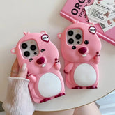 3D Cartoon Pink Beaver Case for iPhone
